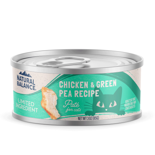 Natural Balance LID 3oz [CHICKEN & Green Pea Recipe] Pate for Cats 雪山牌 肉醬罐  單一蛋白配方 成貓主食 雞肉青豆配方 (00671)